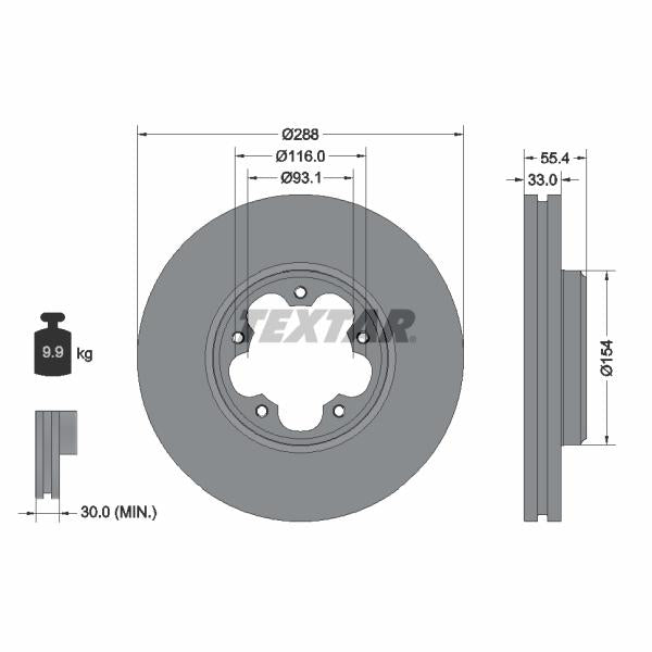 TEXTAR 92320303 Brake Disc