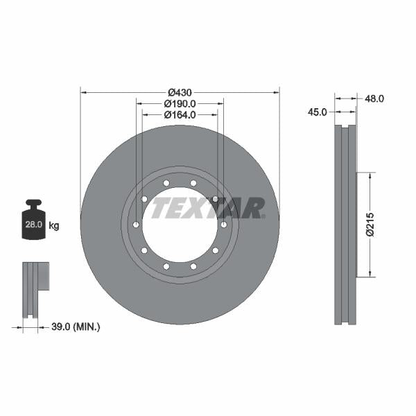 TEXTAR 93193500 Brake Disc