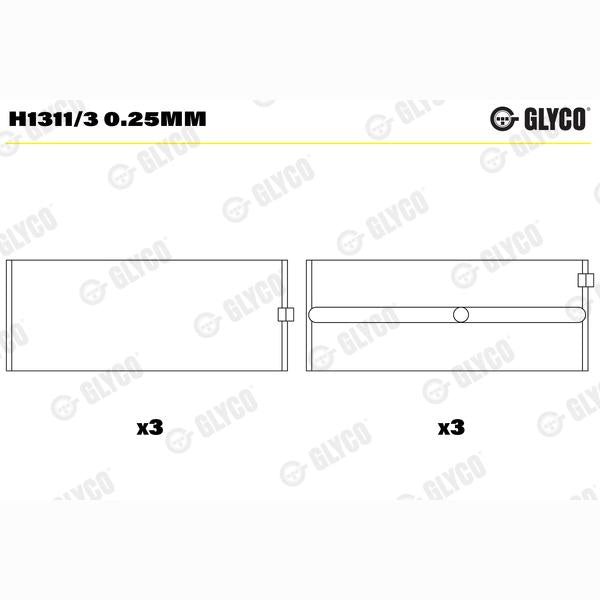 GLYCO H13113025MM Crankshaft Bearing