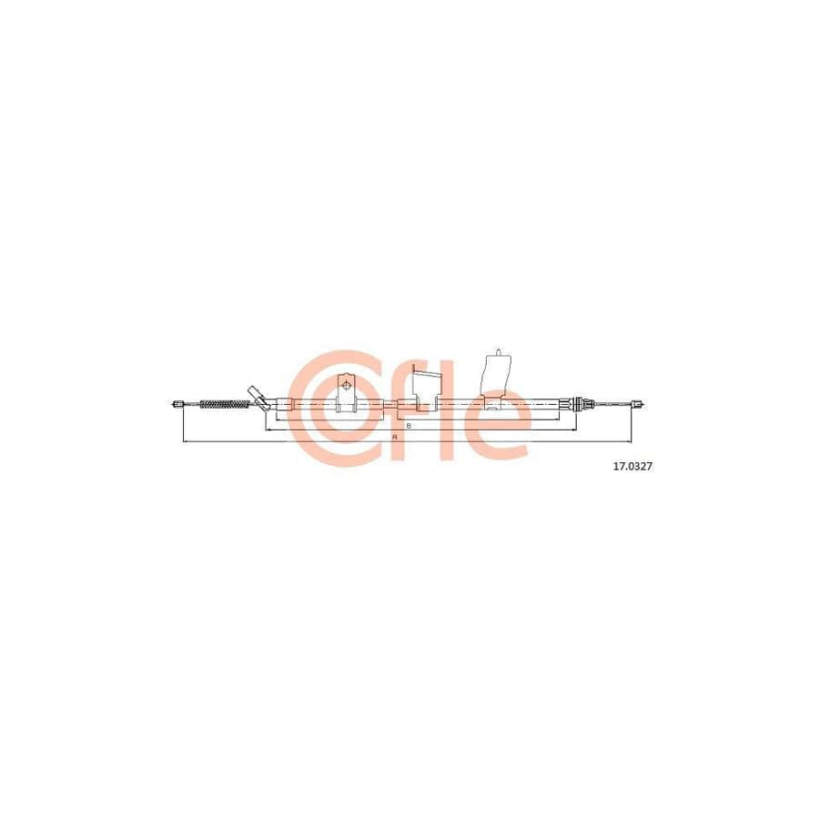 Cofle 17.0327 Hand Brake Cable for Nissan Qashqai / Qashqai 2 I (J10, Nj10)