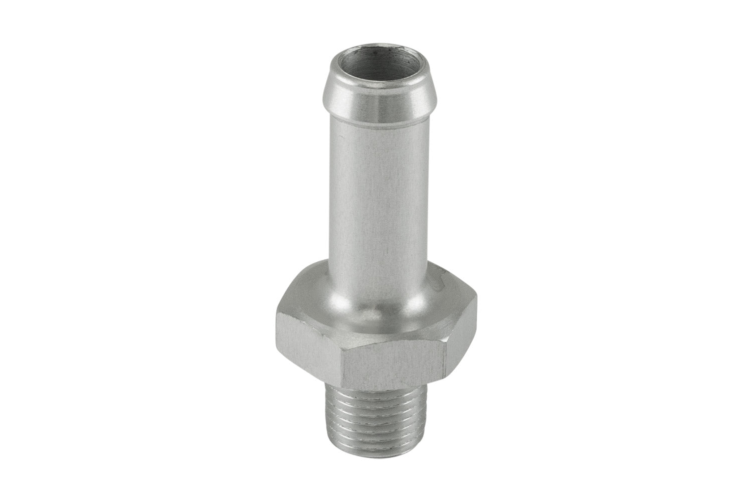Fitting 10mm / 3/8 Hose End to -1/8 NPT Male Straight - Silver | ML Performance Car Parts