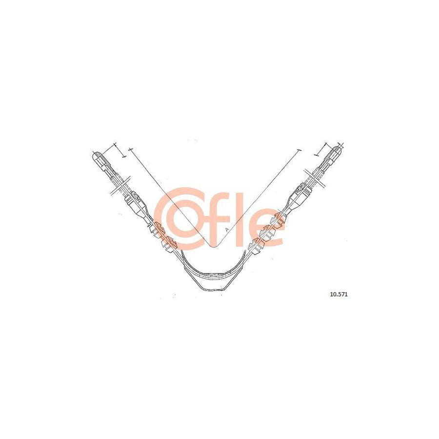 Cofle 10.571 Hand Brake Cable for Opel Kadett
