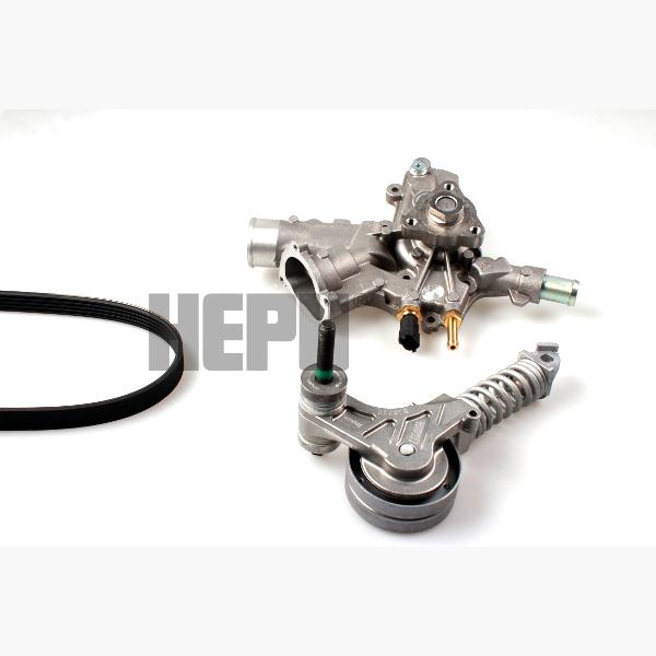 HEPU PK03341 Water Pump + V-Ribbed Belt Kit