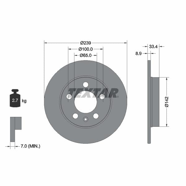 TEXTAR 92105803 Brake Disc
