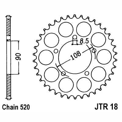 JT JTR18,45 Chain Sprocket