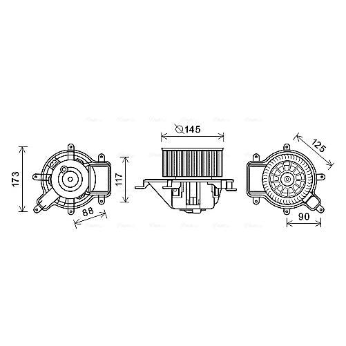 AVA COOLING PE8390AVA Interior Blower Electric Motor