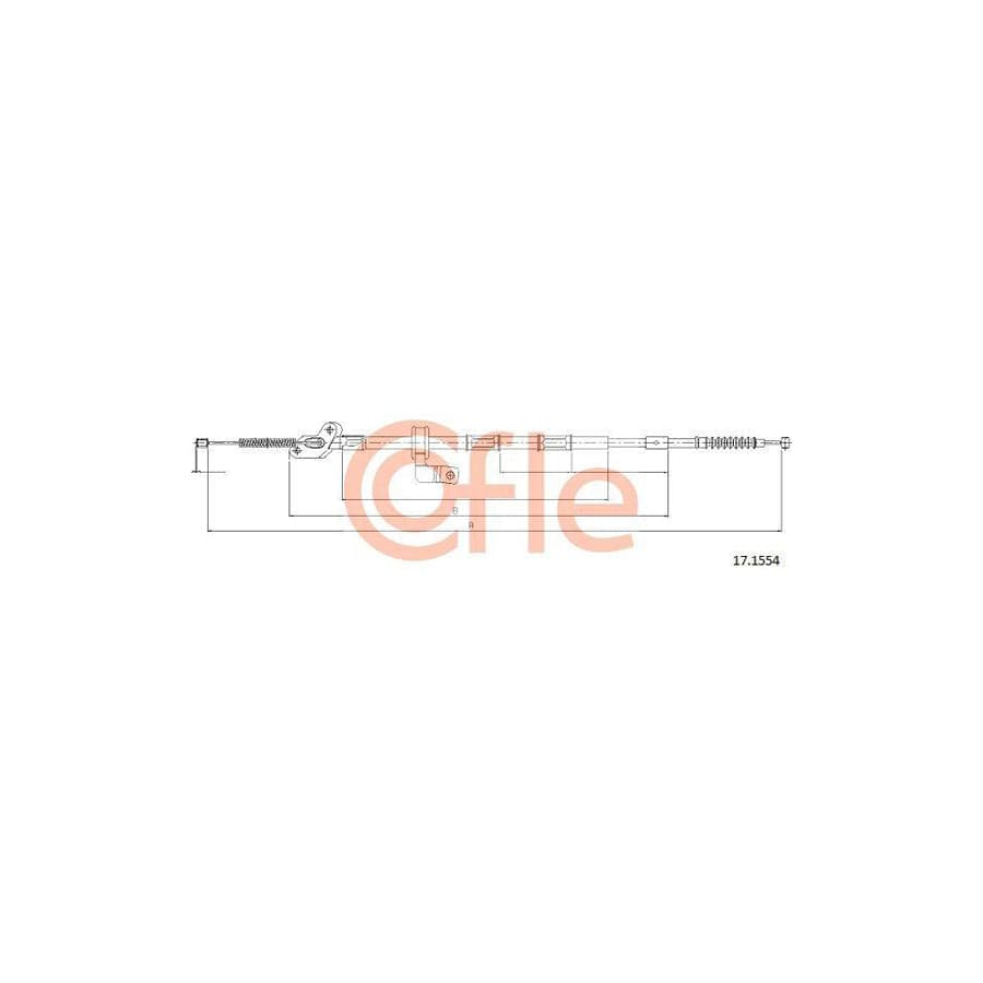 Cofle 92.17.1554 Hand Brake Cable for Toyota Rav4