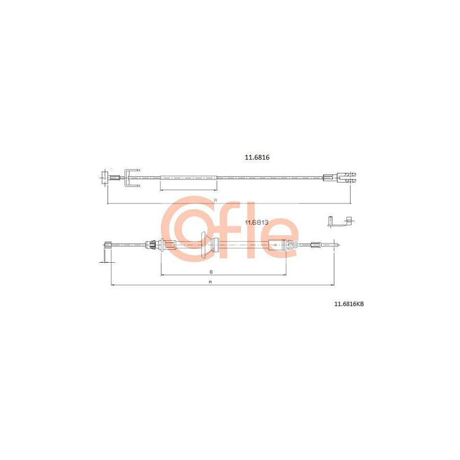 Cofle 92.11.6816Kb Hand Brake Cable