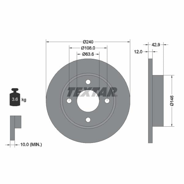 TEXTAR 92075303 Brake Disc