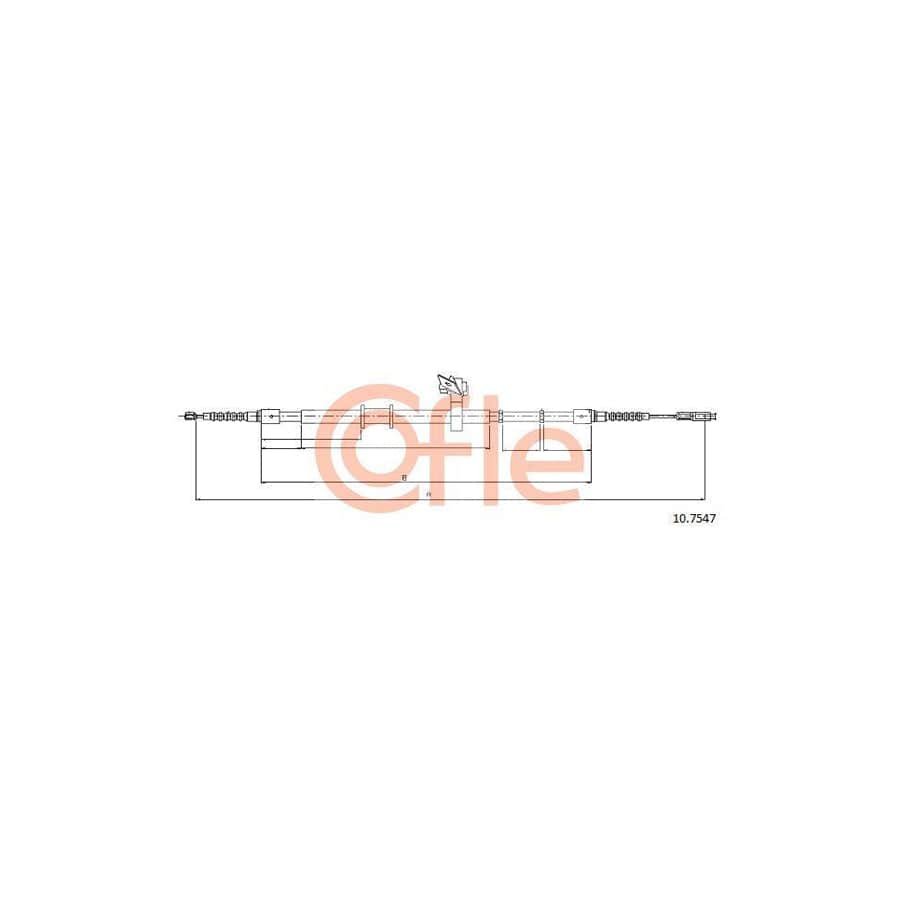 Cofle 10.7547 Hand Brake Cable for Audi 80