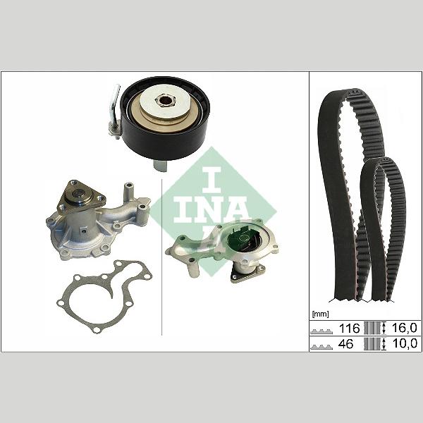INA 530070030 Water Pump & Timing Belt Kit