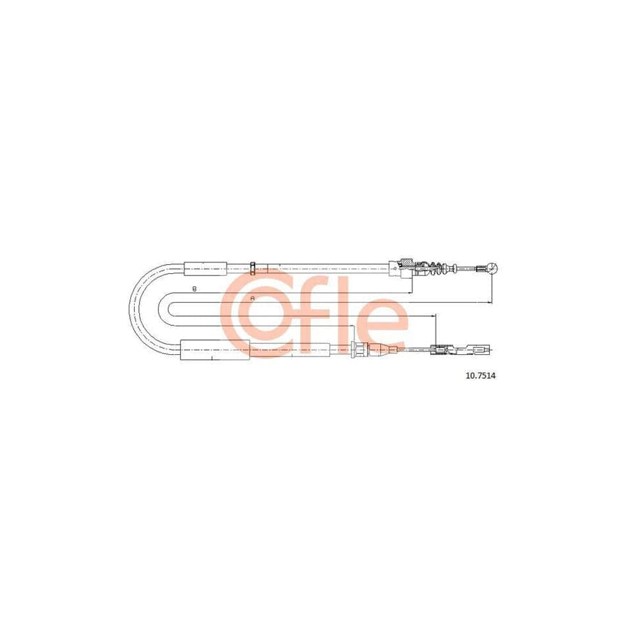Cofle 92.10.7514 Hand Brake Cable for Audi A2 (8Z0)