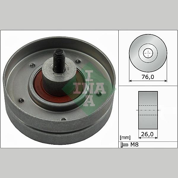 INA 532025230 V-Ribbed Belt Deflection/Guide Pulley