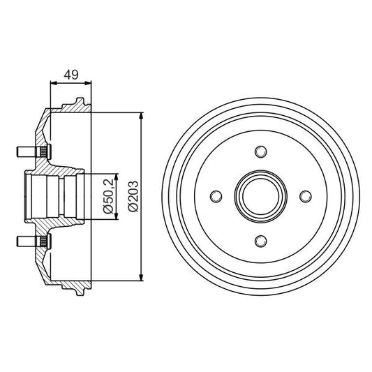 BOSCH 0986477226 Brake Drum