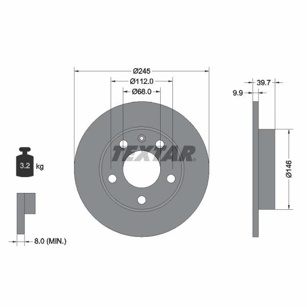 TEXTAR 92106203 Brake Disc