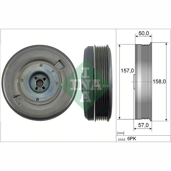 INA 544051310 Crankshaft Belt Pulley
