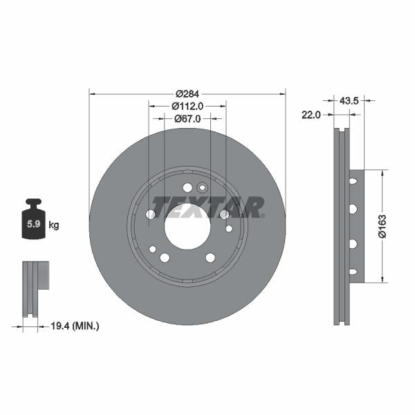 TEXTAR 92060300 Brake Disc
