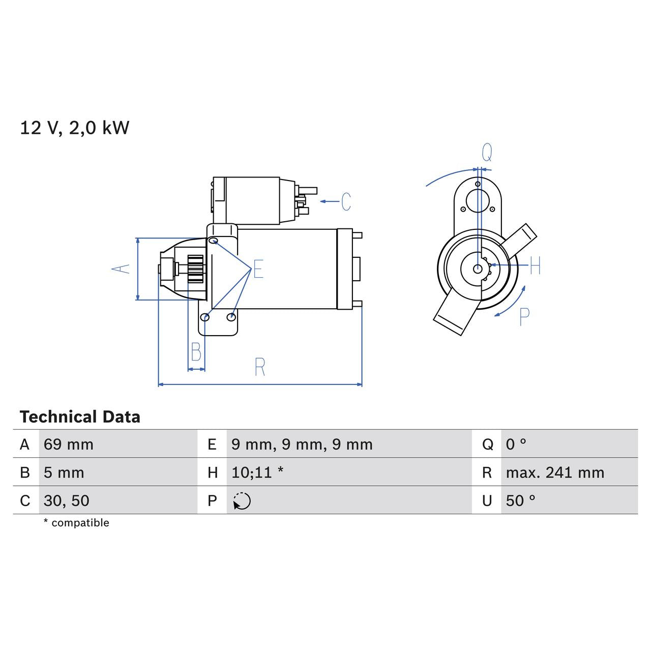 BOSCH 0986022670 Starter