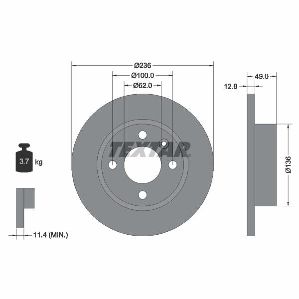TEXTAR 92090400 Brake Disc