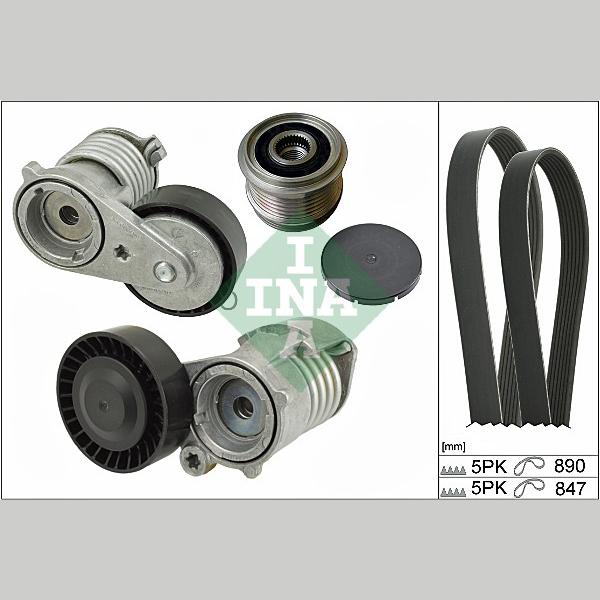 INA 529012910 V-Ribbed Belt Set