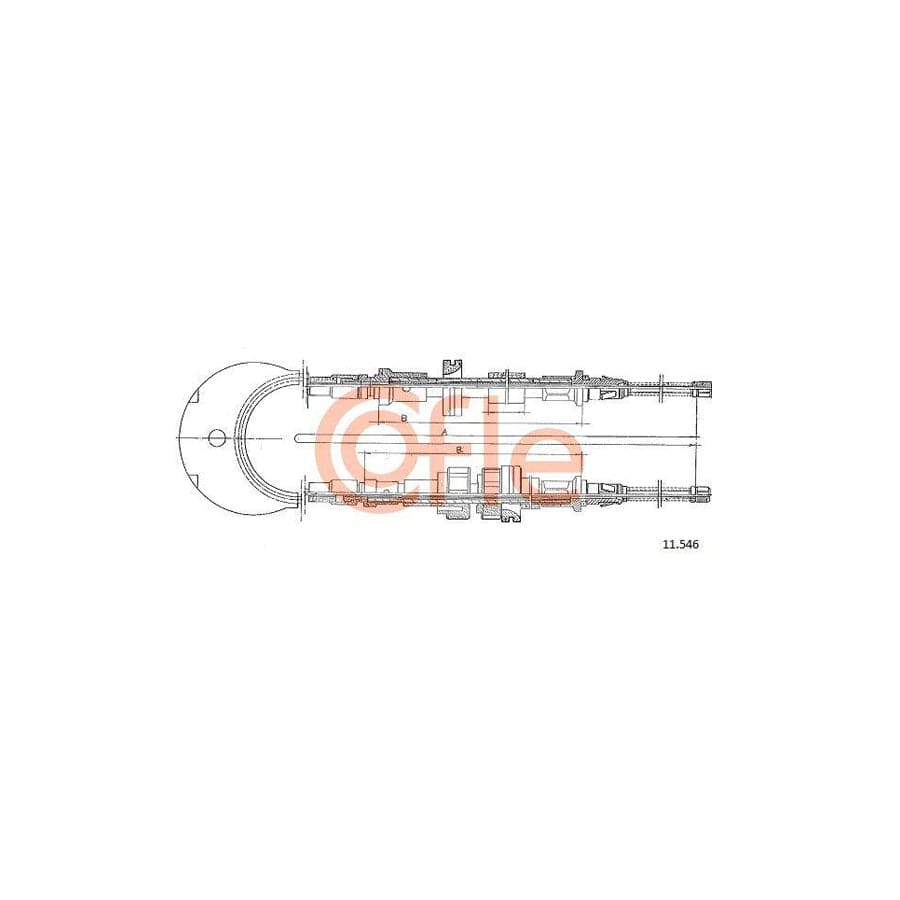 Cofle 92.11.546 Hand Brake Cable for Ford Fiesta