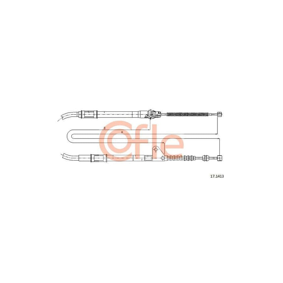 Cofle 92.17.1413 Hand Brake Cable for Toyota Avensis