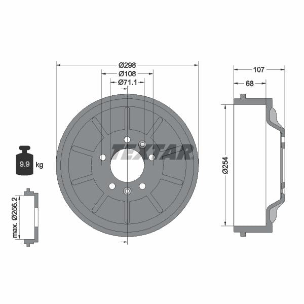 TEXTAR 94032900 Brake Drum