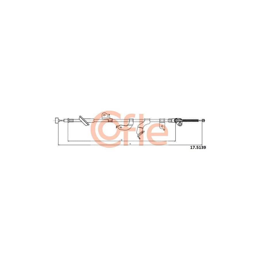 Cofle 17.5139 Hand Brake Cable for Suzuki Swift IV Hatchback (Fz, Nz)