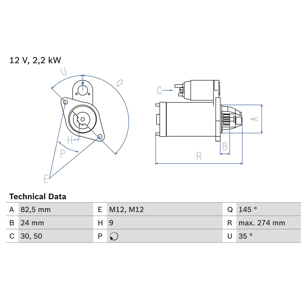 BOSCH 0986018250 Starter