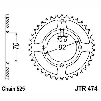 JT JTR474,48 Chain Sprocket