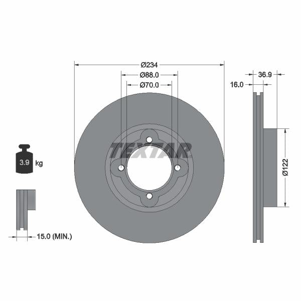 TEXTAR 92114000 Brake Disc