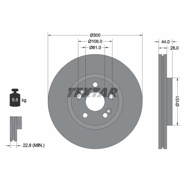 TEXTAR 92151503 Brake Disc
