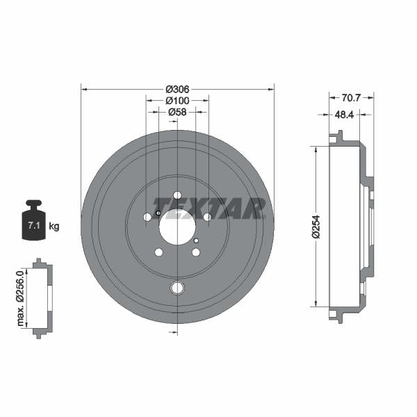 TEXTAR 94036000 Brake Drum