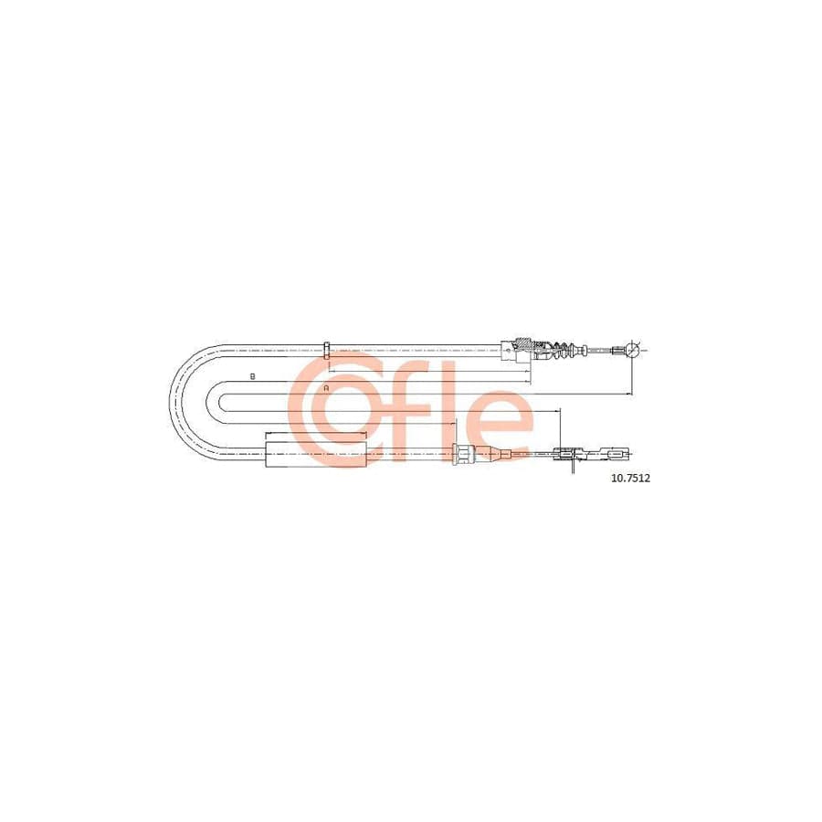 Cofle 92.10.7512 Hand Brake Cable for Audi A2 (8Z0)