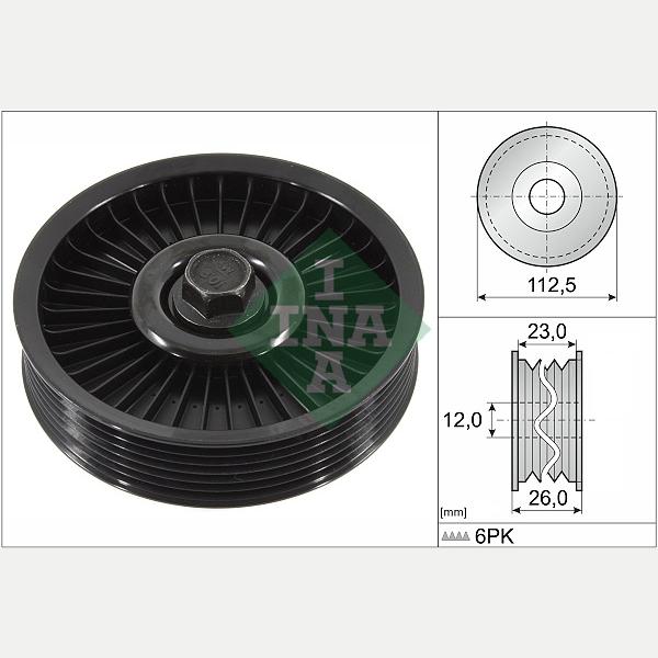 INA 532059410 V-Ribbed Belt Deflection/Guide Pulley
