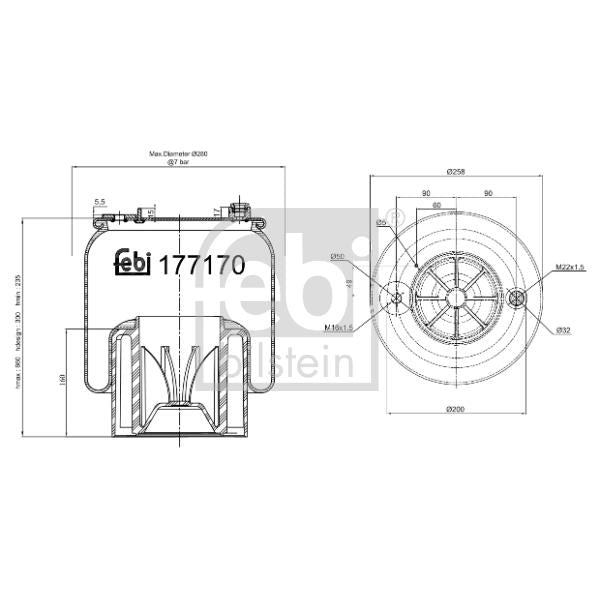 FEBI FE177170 Air Suspension Bellow