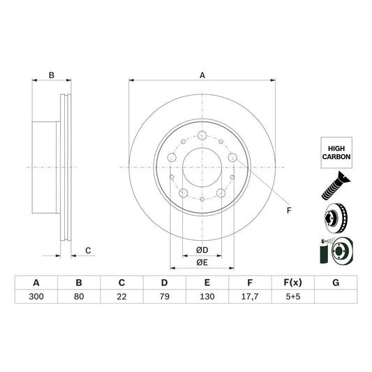 BOSCH 0986479E02 Brake Disc