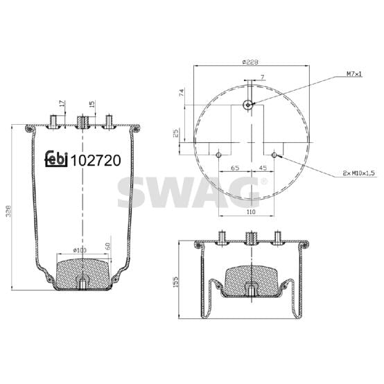 SWAG SW37102720 Air Suspension Bellow