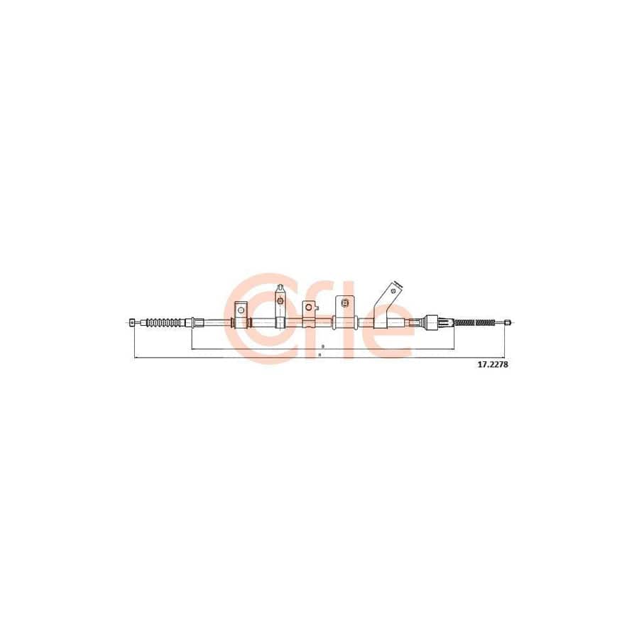 Cofle 17.2278 Hand Brake Cable for Mitsubishi L200 / Triton IV Pickup (Ka, Kb)