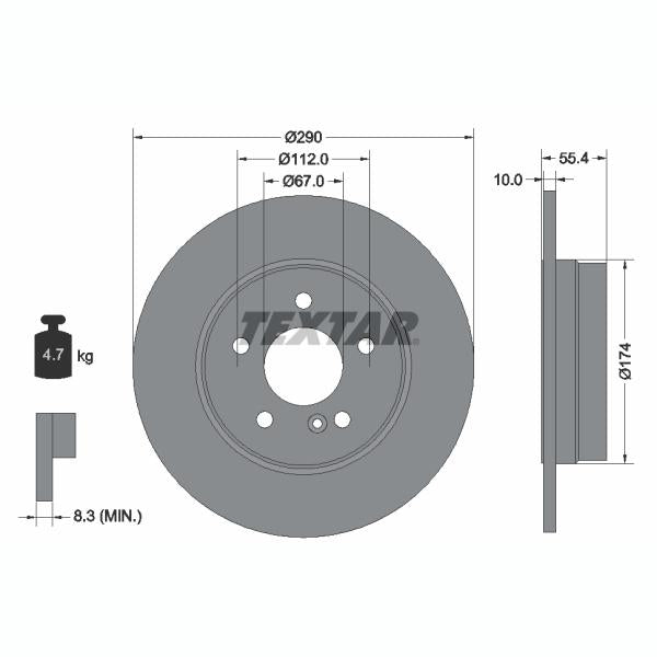 TEXTAR 92072703 Brake Disc