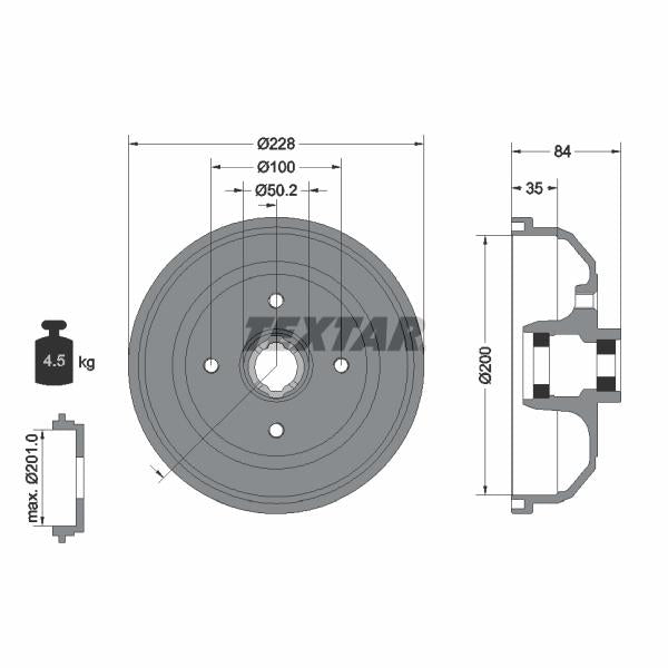 TEXTAR 94042300 Brake Drum