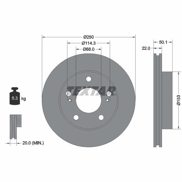 TEXTAR 92129800 Brake Disc