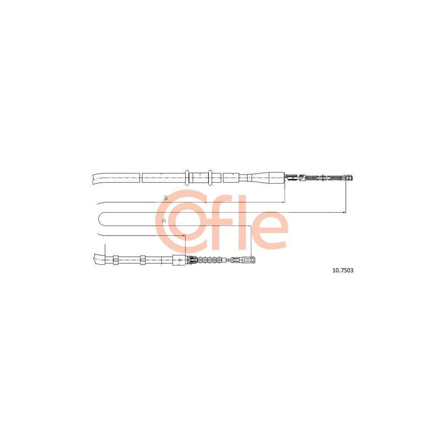 Cofle 92.10.7503 Hand Brake Cable for Audi 80