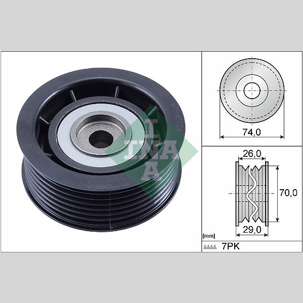INA 532084010 V-Ribbed Belt Deflection/Guide Pulley