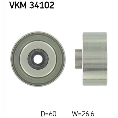 SKF VKM34102 V-Ribbed Belt Deflection/Guide Pulley