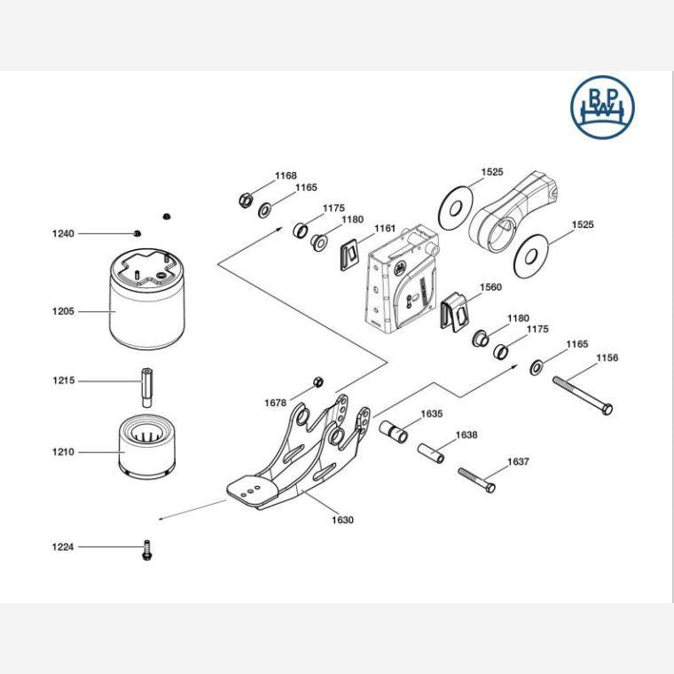 BPW 05.828.32.07.0 Lift Cylinder (Liftable Axle) Repair Kit