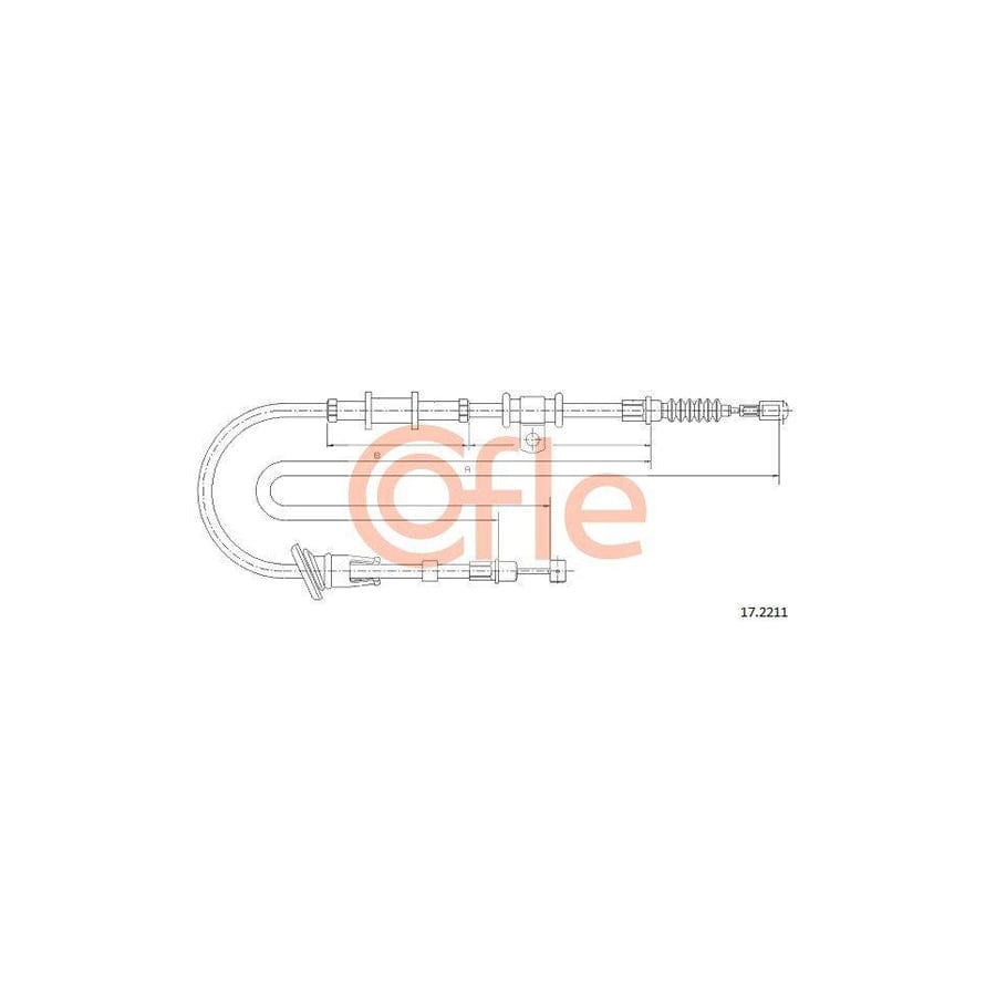 Cofle 92.17.2211 Hand Brake Cable for Mitsubishi Space Star (Dg_A)