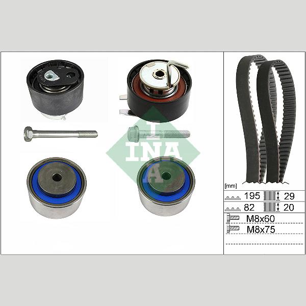 INA 530076710 Water Pump & Timing Belt Kit