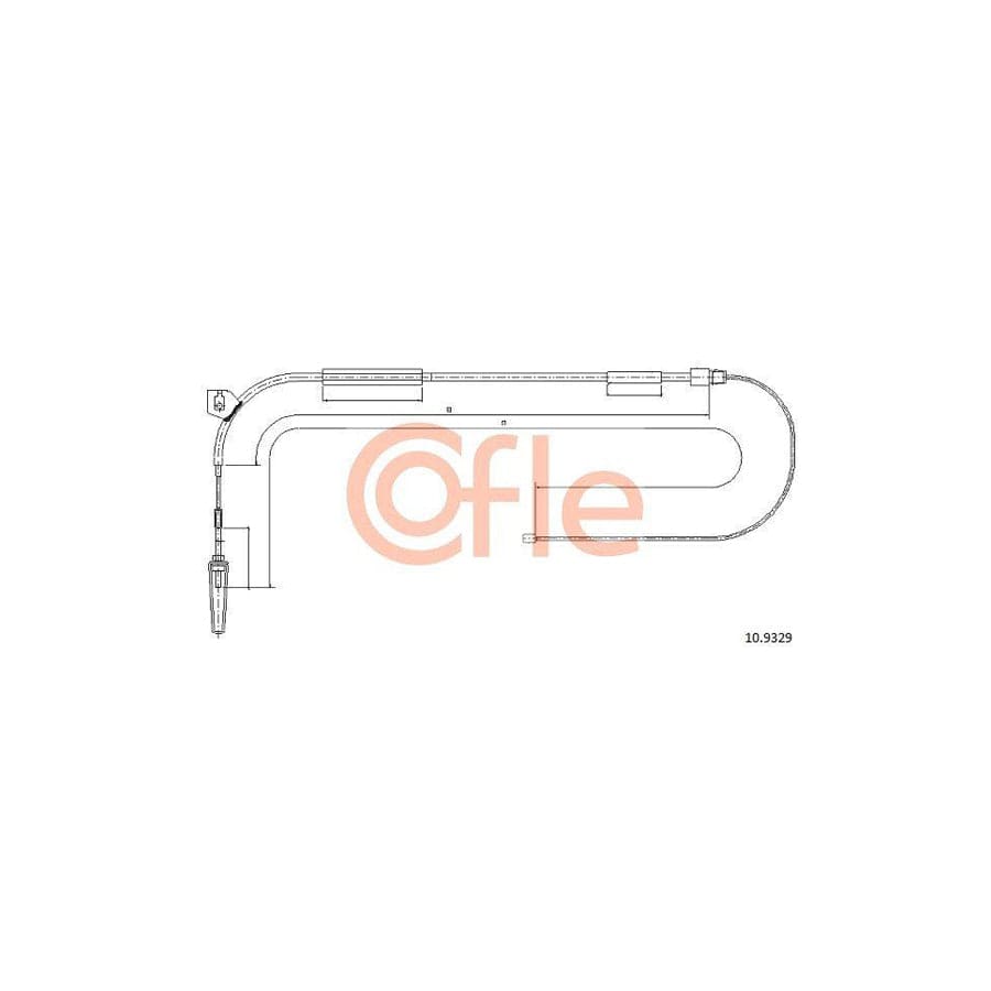 Cofle 10.9329 Hand Brake Cable Suitable for Mercedes-Benz A-Class (W168)