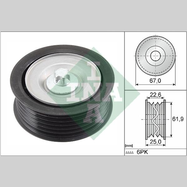 INA 532086610 V-Ribbed Belt Deflection/Guide Pulley